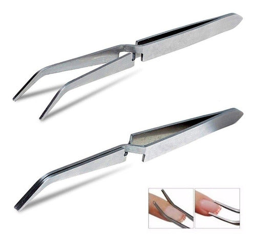 Miindas Nails Curve C Tweezer for Acrylic Sculpted Nails 0