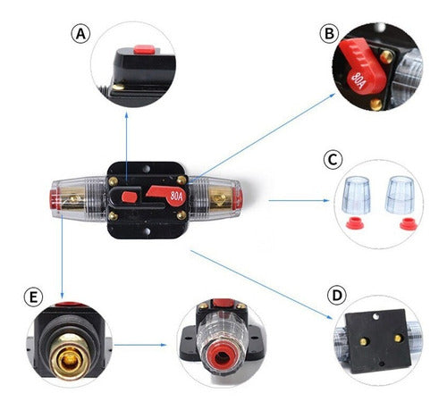 Macars Audio Circuit Breaker for Car or Truck 12V and 24V 80A 1