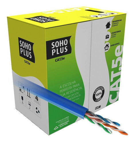 Kit 20 Un Cabo De Rede 50cm Cat5e Furukawa Rj45 Azul Veloz 6