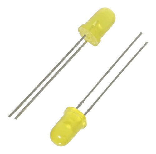 HobbyTronica 10x Yellow 5mm Diffused LED 40mcd Low Brightness Hobby 1