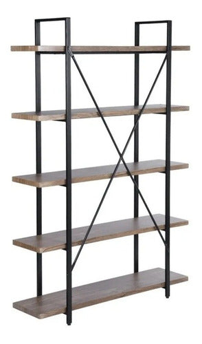 Industrial Iron and Wood Bookshelf Shelf 180x120x30 2