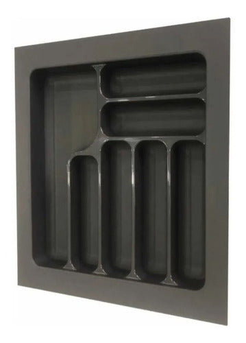 Cubiertero Organizador Cocina Cajón 34x49 Gris Reforzado 0