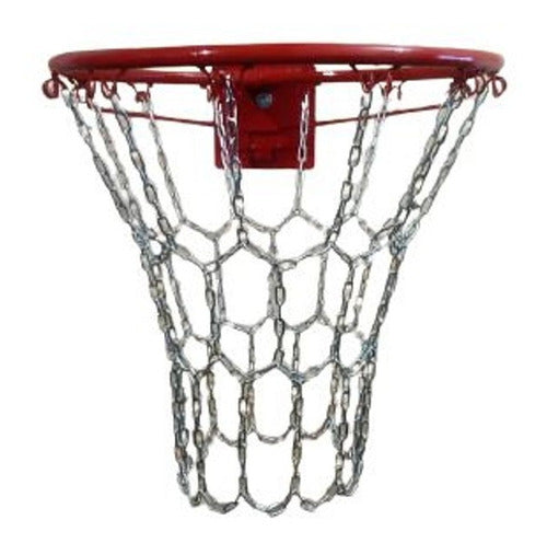 FJ PROFESIONAL Basketball Net with 12 Hooks, Zinc Chain Num 25 1