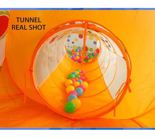 Crazy Art Kids 3-in-1 Foldable Play Tent Tunnel House with Balls 3