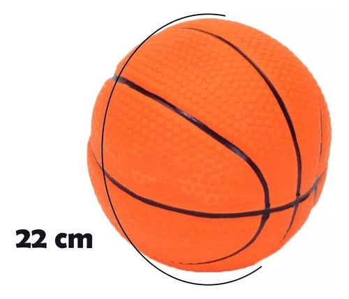 Mercadoflash Basketball Orange Squeaky Anti-Stress Pet Ball 4