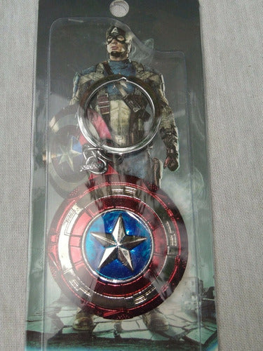 Captain America Metal Shield Keychain 0