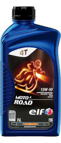 Kit C/6 Elf 15w50 Sl/ma2 Semi Sintético Moto 4 Gold 1l 0