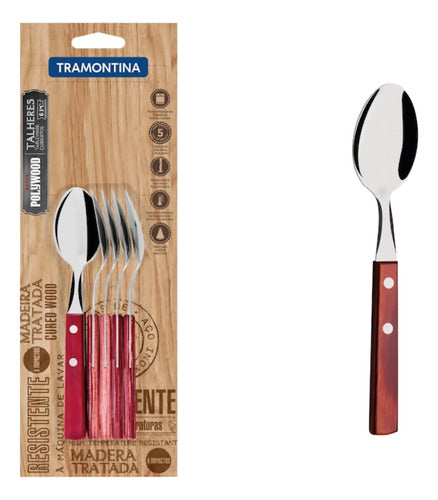 Tramontina Tea Spoon Set Polywood 6 Pieces 0