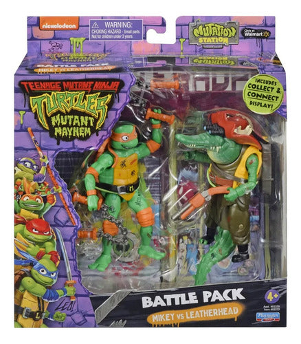 Caffaro Tortuga Ninja Mikey Vs Leatherhead Battle Pack With Accessories 83330 0