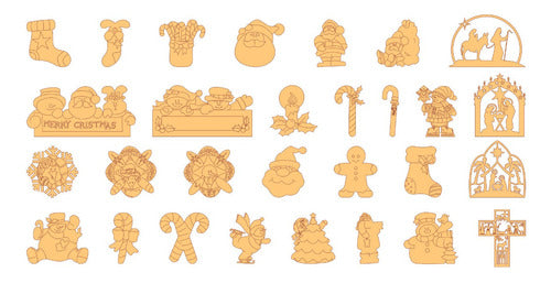 Pack of Laser Cut Vector Files - 250 Christmas Figures 7