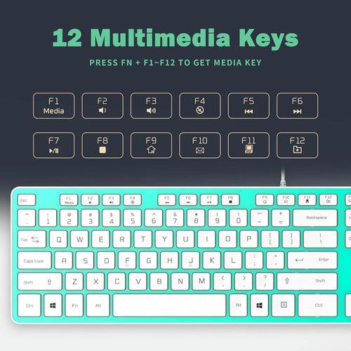 Bfriendit Kb1430 Teclado Usb Cable Verde Claro 4
