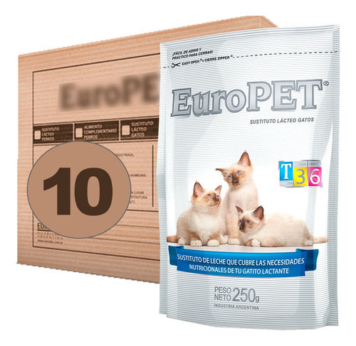 Leche Gatito Premium Sustituto Lacteo Europet X 10 Paquetes 0