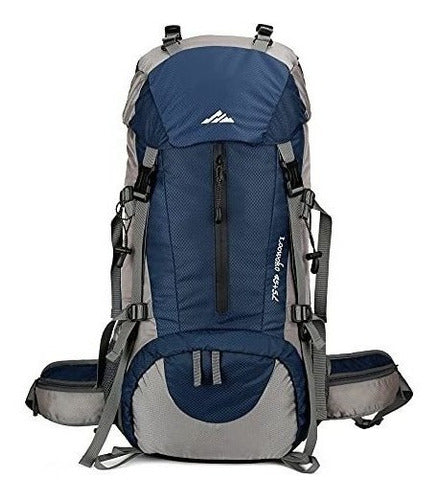 Mochila Para Senderismo, Cubierta De Lluvia - 50 L Azul. 1