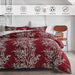 Flysheep Red Tree Floral Comforter Set King Size, Burgundy A 2