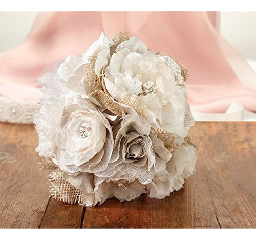 Lillian Rose Rustic Country Wedding Burlap Bouquet 1