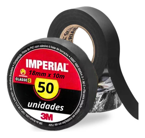 Kit 50 Fita Isolante Imperial Slim 18x10 Metros 3m 0