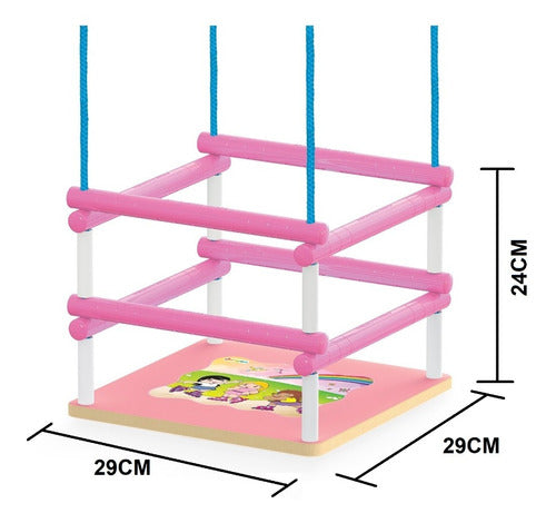 Balanço Infantil Assento Rosa Junges Cód.101 -- Mdf*. 1