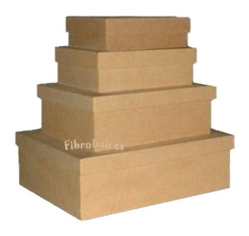 Fibrobaires 4 Flat Lid Boxes 20 X 30 X 10 Cm 1