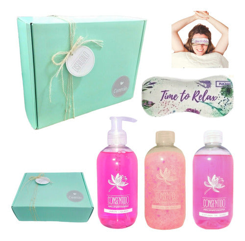 Box Gift Set for Relaxation with Rose Aroma - Experience Bliss - Set Kit Caja Regalo Box Relax Rosas Aroma Zen N29 Disfrutalo