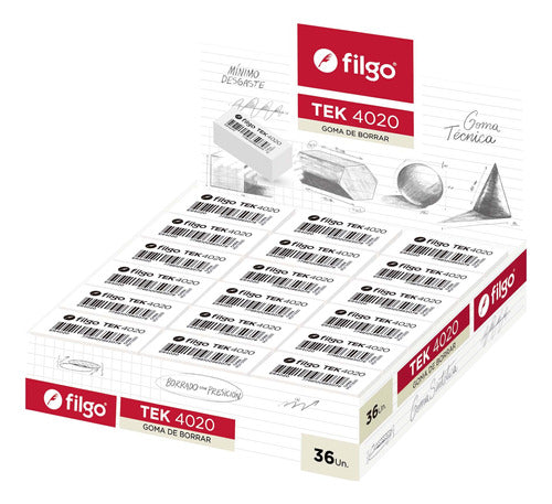 Filgo Tek 4020 Technic Eraser Box of 36 Units 0