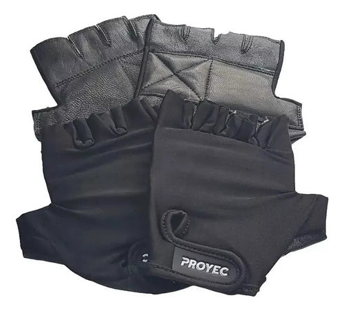 Proyec Gym Cycling Weights Training Gloves Lycra Leather 1