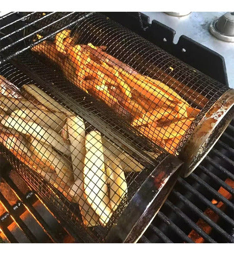 Tubo Canasta Para Asar Verduras Parrilla Acero Inoxidable 5