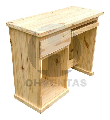 Ohventas Desk for PC with 1 Drawer Pine Wood 1