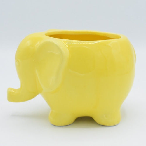 OMS Ceramic Design Planter Elephant African - Trunk Down 2