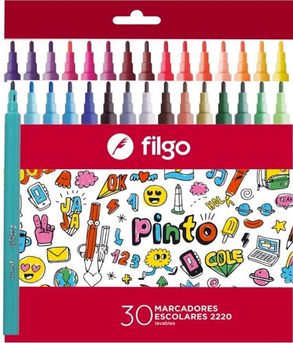 Filgo School Markers X 30 Colors In Box - Rosario 0