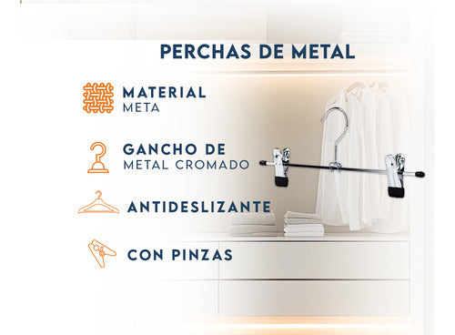 Pack De 100 Perchas Metálicas Ganchos Para Pantalones Waggs 1