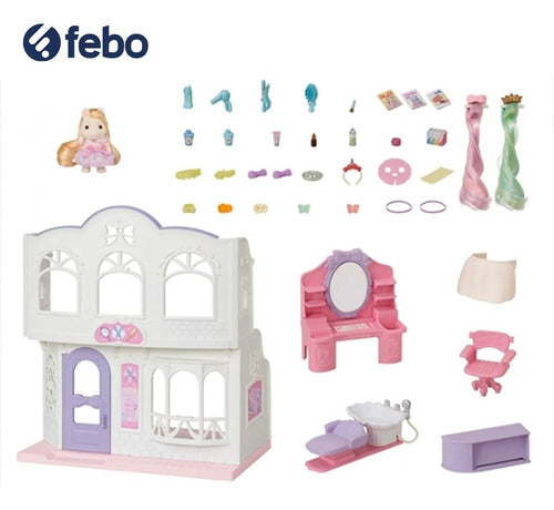 Sylvanian Families Pony Beauty Salon Toy Febo 2