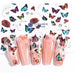 Self-Adhesive Nail Stickers - Butterflies - Nail Art 46