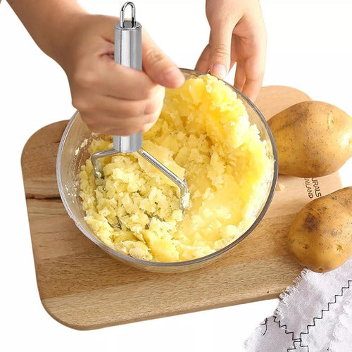 Amassador Espremedor Batata Legumes Feijão Purê Papinha Inox 3