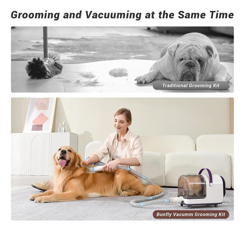 Bunfly Pet Clipper Grooming Kit & Vacuum Suction 99.99% Pet 2