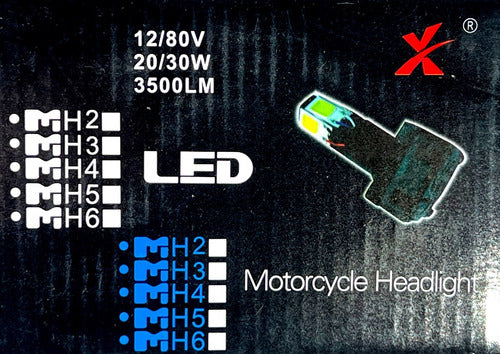 Kit Lampara Led Cree Moto 8000k C/ Adaptadores Potentes L3 4