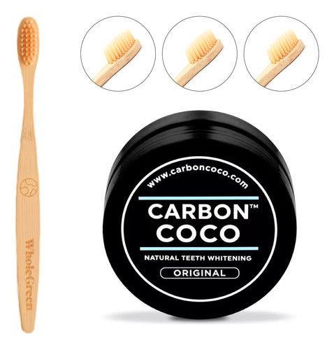 Carbon Coco Teeth Whitening Kit + Eco-Friendly Bamboo Toothbrush 0