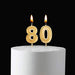 Qj-Solar Gold Birthday Candles for 80th Celebrations - 2.76 Inches 1