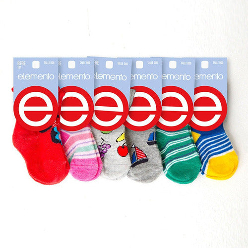 Elemento Pack of 3 Baby Socks Size 00 1/2 Caña Footwear 16 0