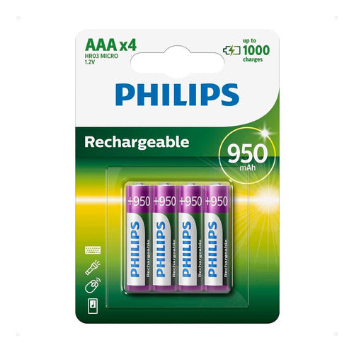 Philips Rechargeable AAA 950mAh x4 - Otec 0