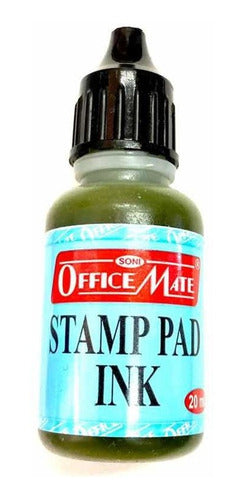 Office Mate Black, Red, Blue Stamp Pad Ink 0