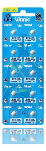 Vinnic 1.5V Alkaline Button Cell Batteries Lr66 Ag4 L626f 377 - Pack of 10 0