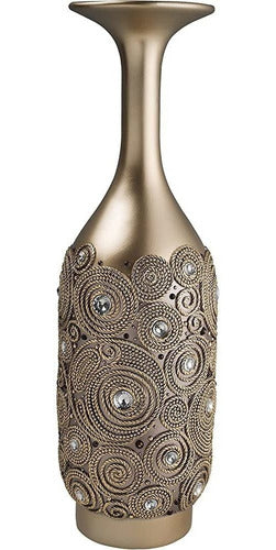 Ok Lighting Decorative Swirl Shaped Golden Vase, 19.5" 0