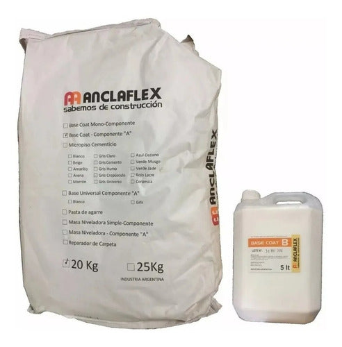 Base Coat Doble Componente Anclaflex 20kg + Emulsion 5lts 0