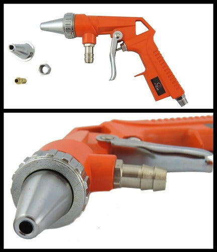 KLD Pneumatic Sandblasting Gun with Nozzles and Hose 4