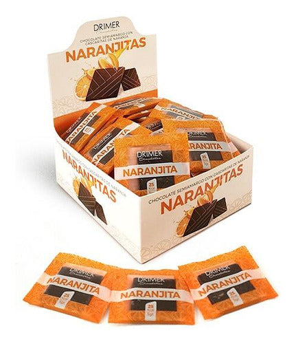 Tabletas Chocolate Semiamargo Con Naranja Drimer 5g Caja 40u 0