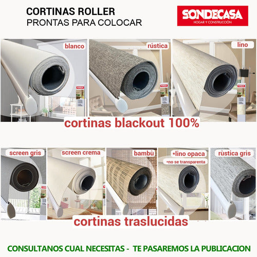 Sondecasa Cortinas Roller Screen Lino 1,40x2,20m Listas Para Colocar 3