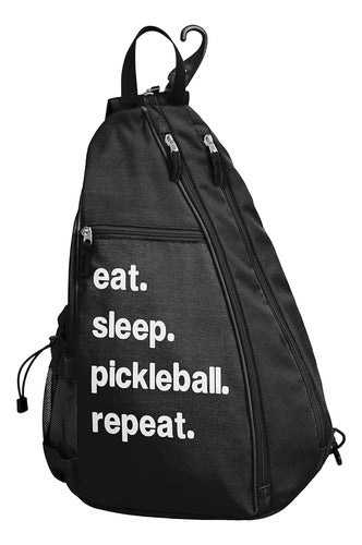 Sweet Jojo Designs Black Pickleball Sling Backpack 0