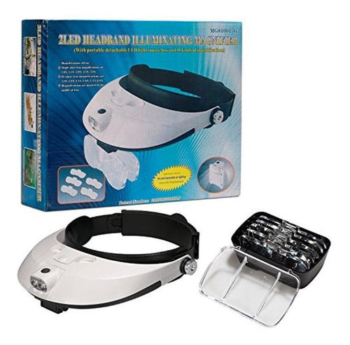 Hands-Free Magnifying Glass with LED Light and Interchangeable Lenses 0