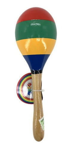 Maraca De Madera Instrumento Infantil Didáctico 1