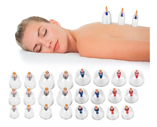 Set of 24 Chinese Cupping Therapy Cups Plastic Kit for Massages 3